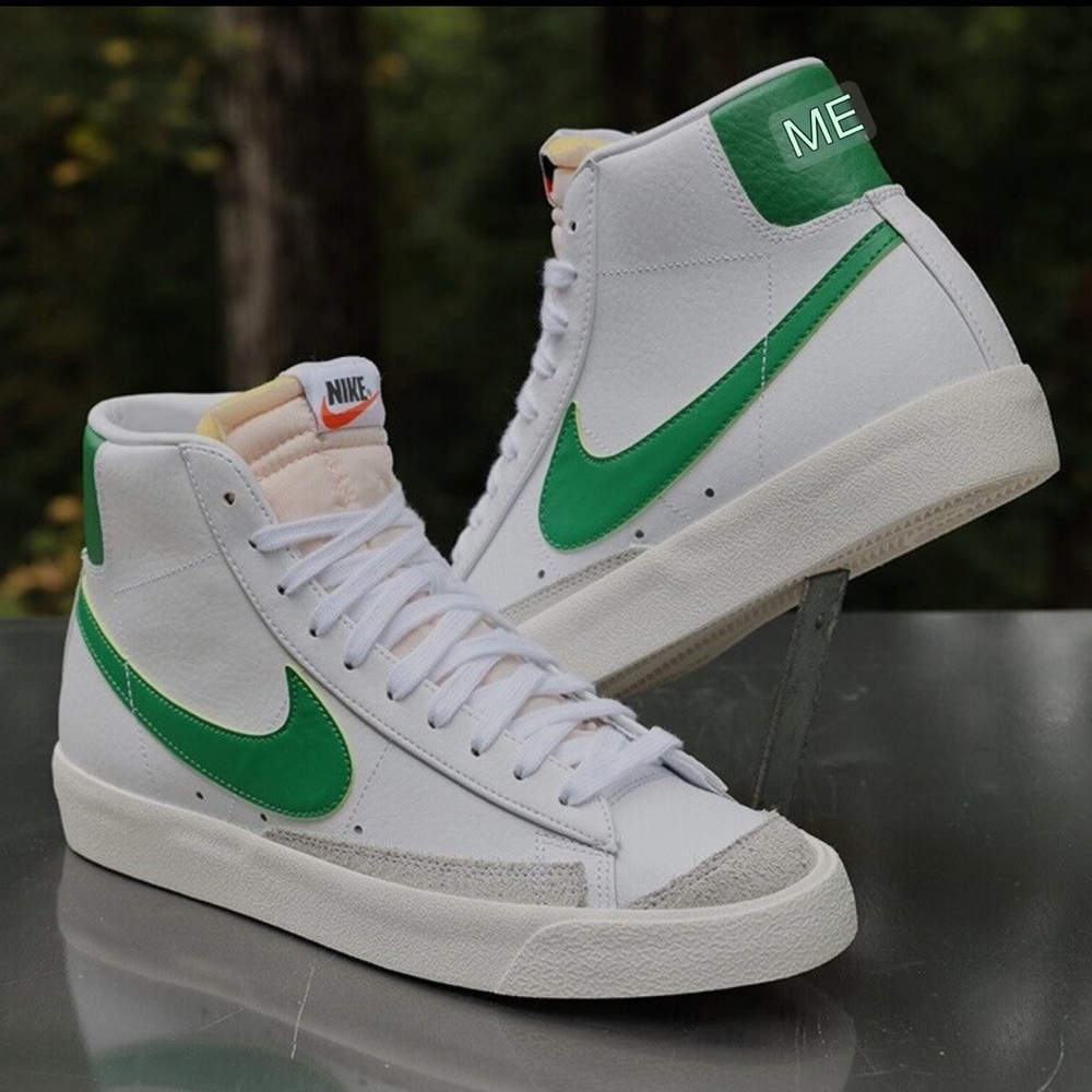 Nike Blazer Mid ‘77 Vntg White and Pine Green High-Top Sneakers